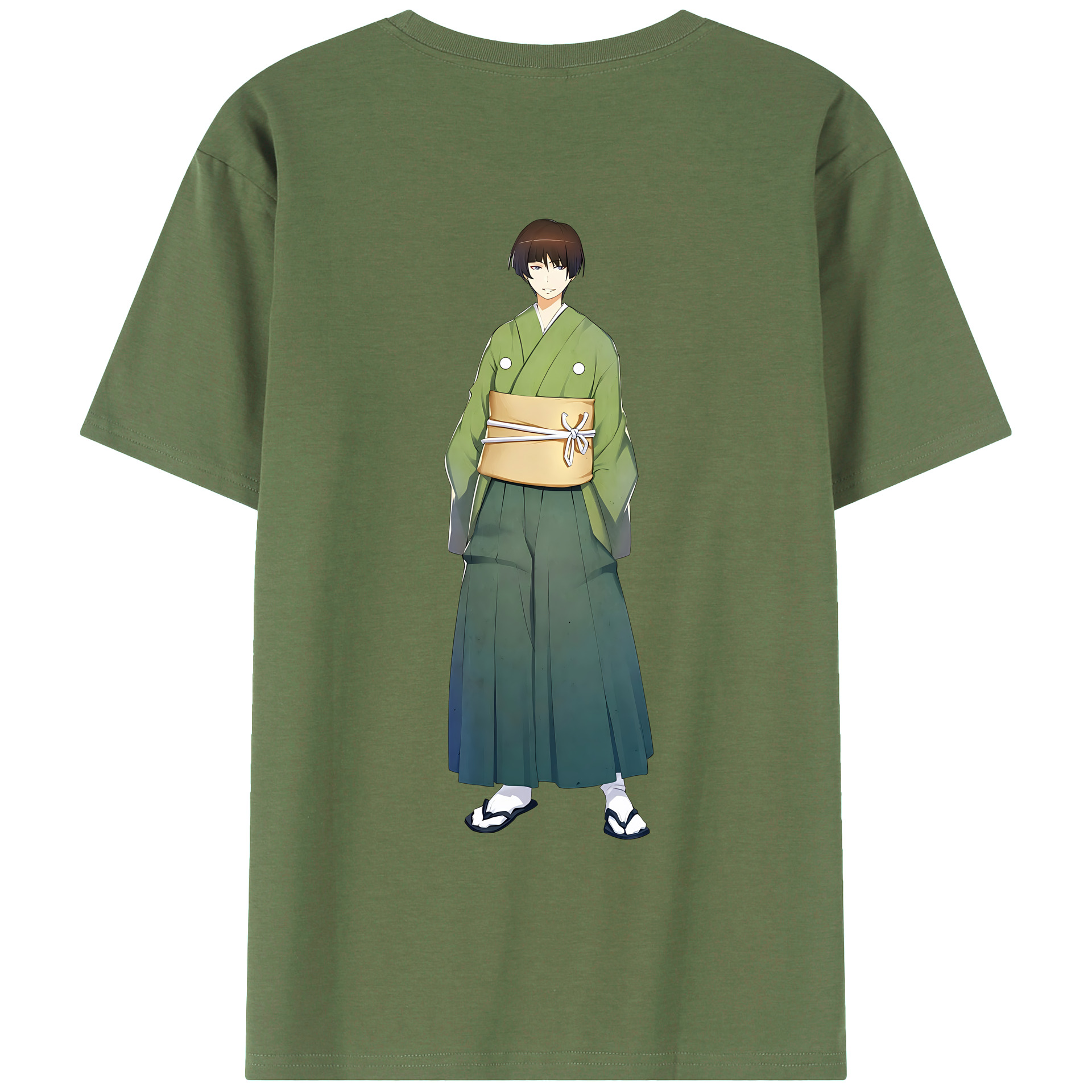 （画像用） 刀剣乱舞 Touken Ranbu 綿100％ メンズ半袖Tシャツ（バックプリント） 通気性